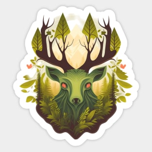 Nature Lover Deer - Designs for a Green Future and Hunters Sticker